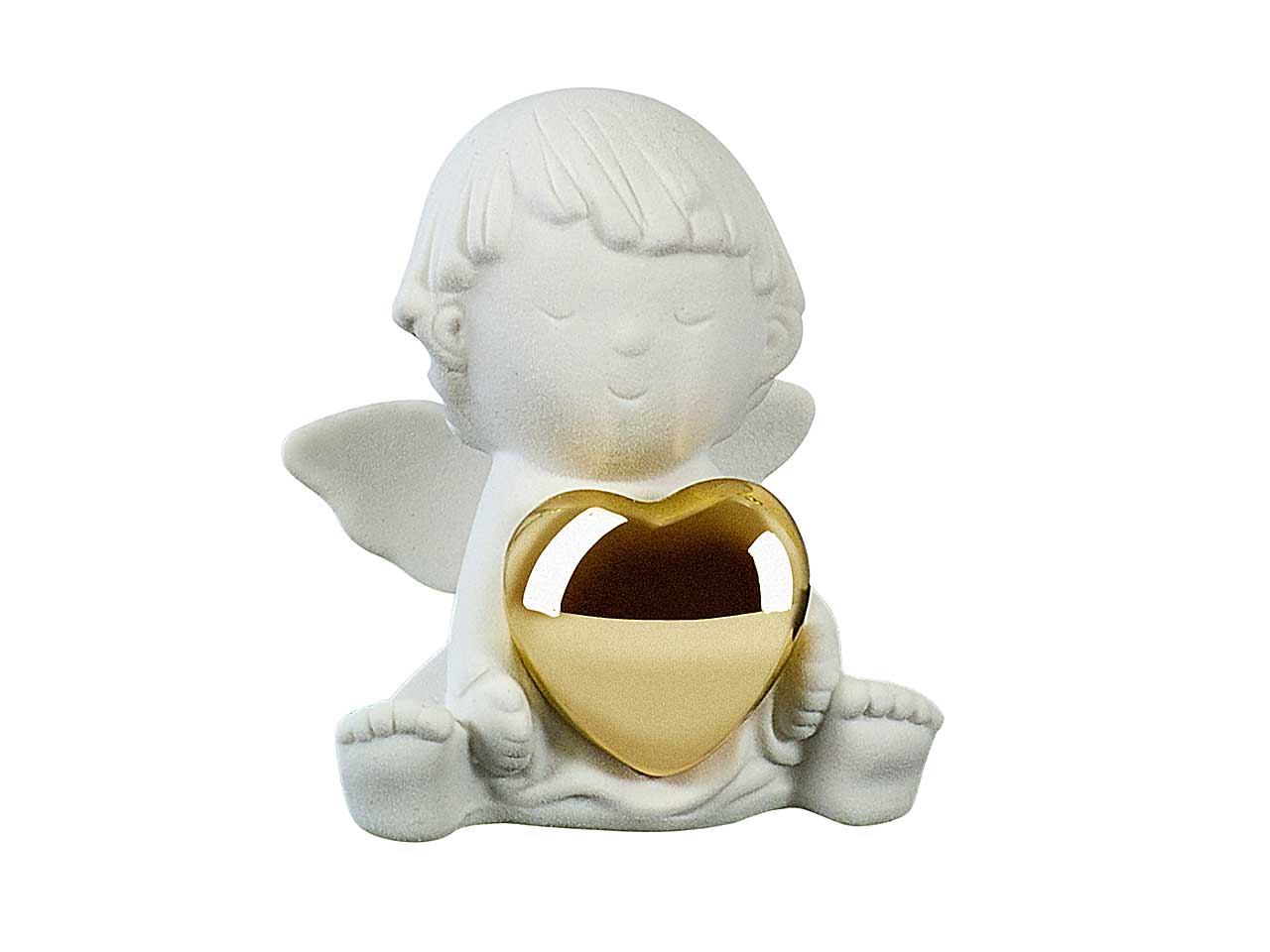 Angelo porc.c/cuore oro 7x5,2x7cm l2129