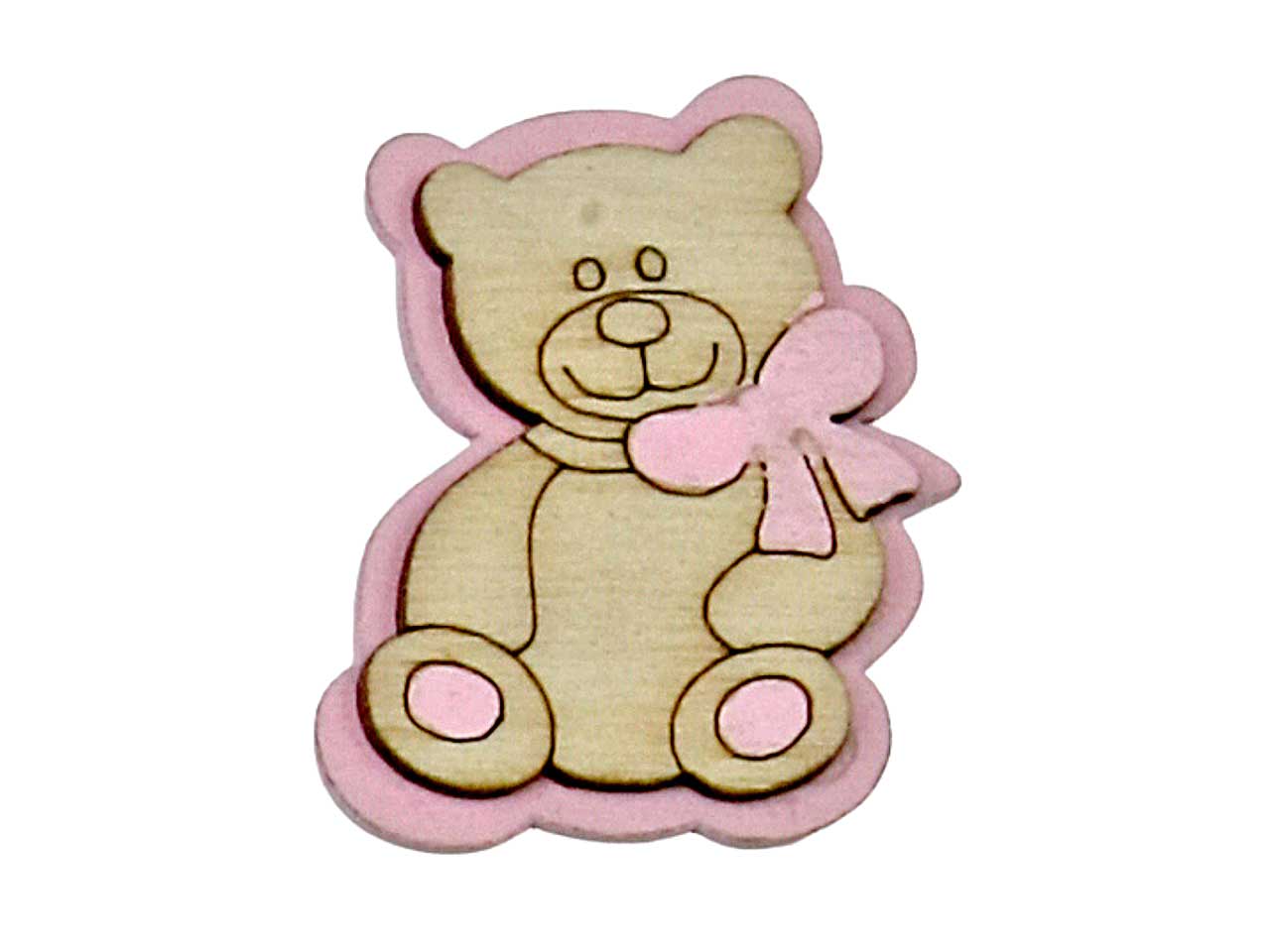 Dec.orsetto legno rosa l2167