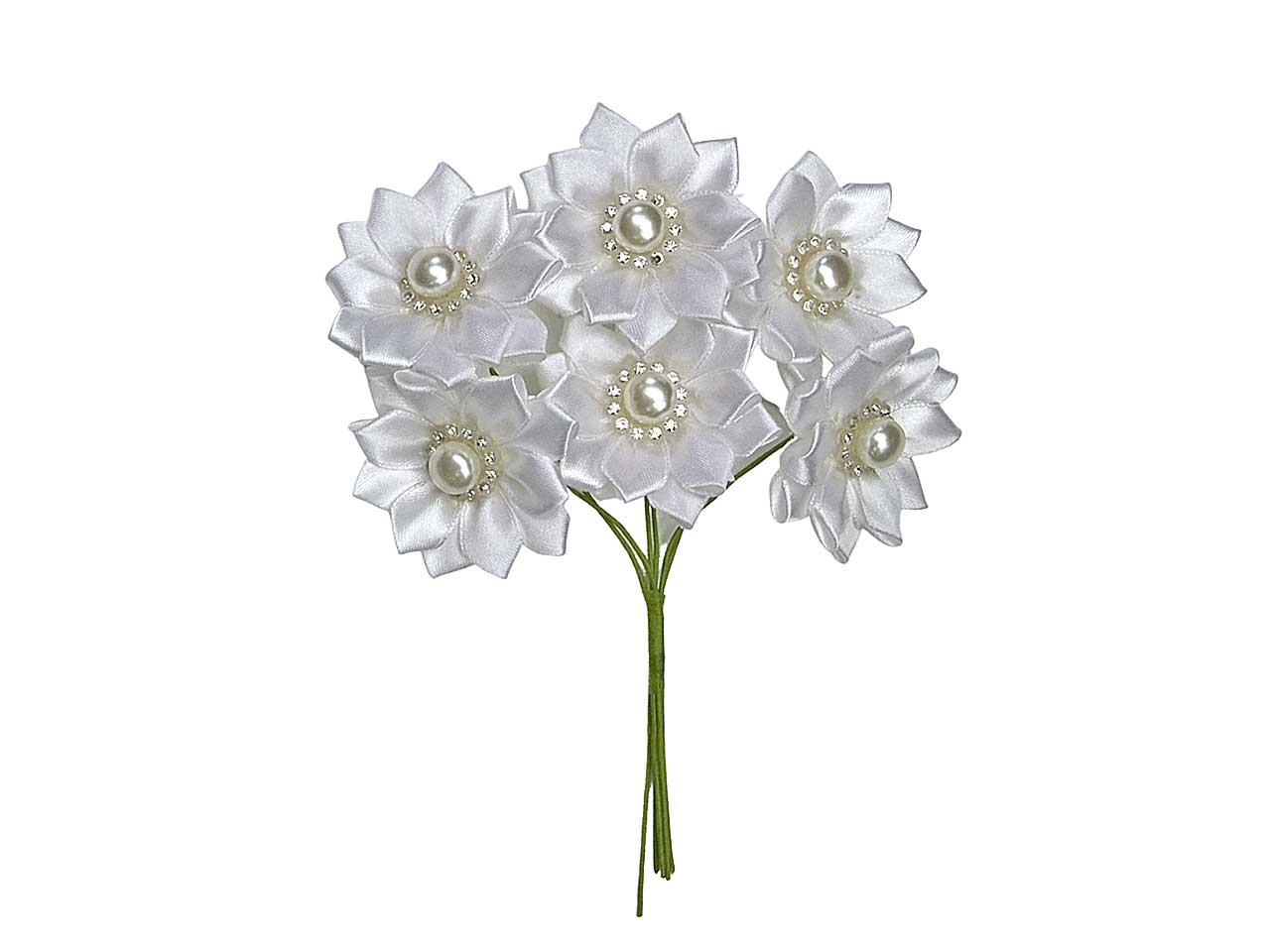 Margherita raso d.4cm bianco 36 pezzi l2175/wht