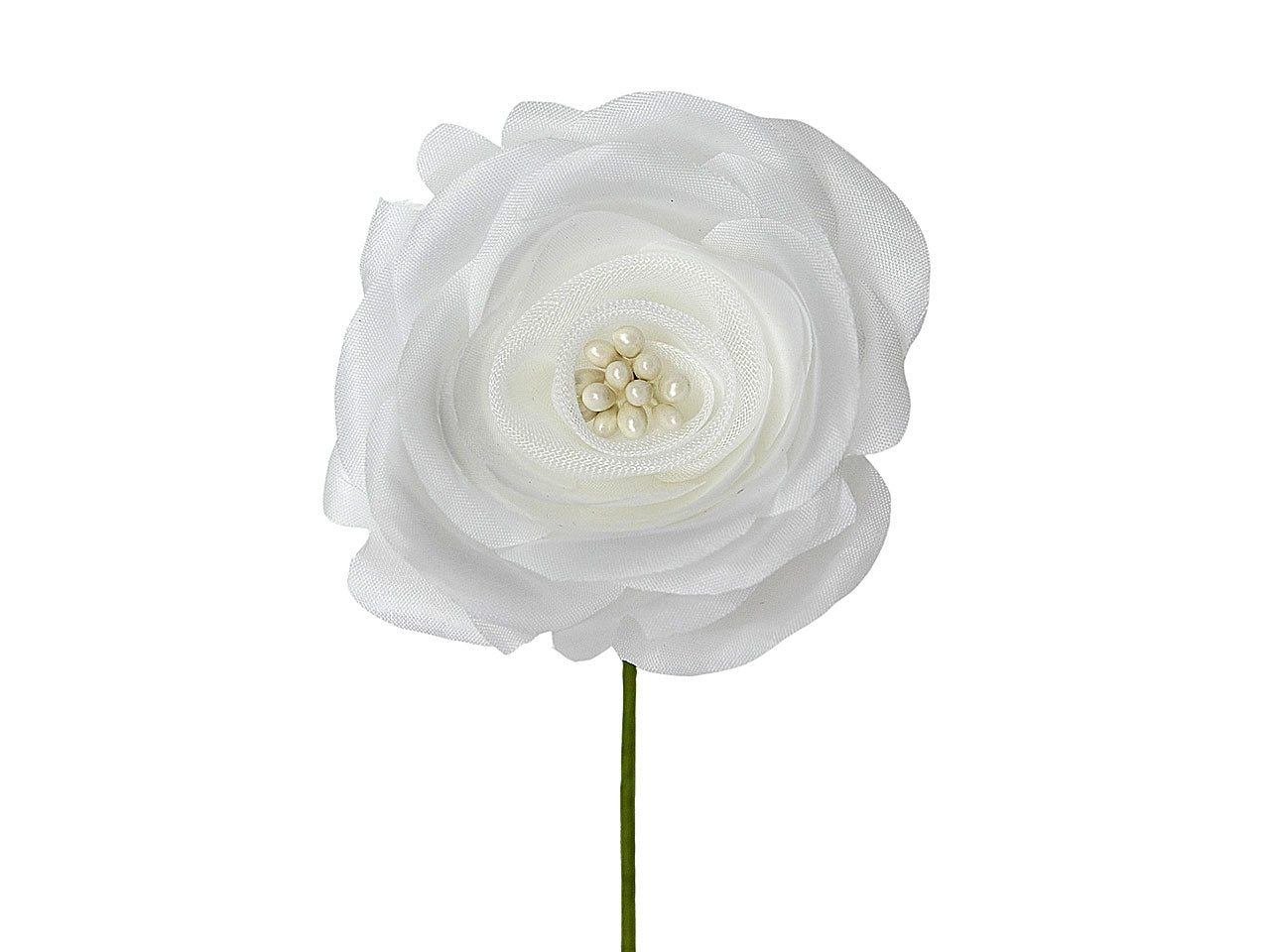 Rosa c/semi d.6cm bianco l2176/wht