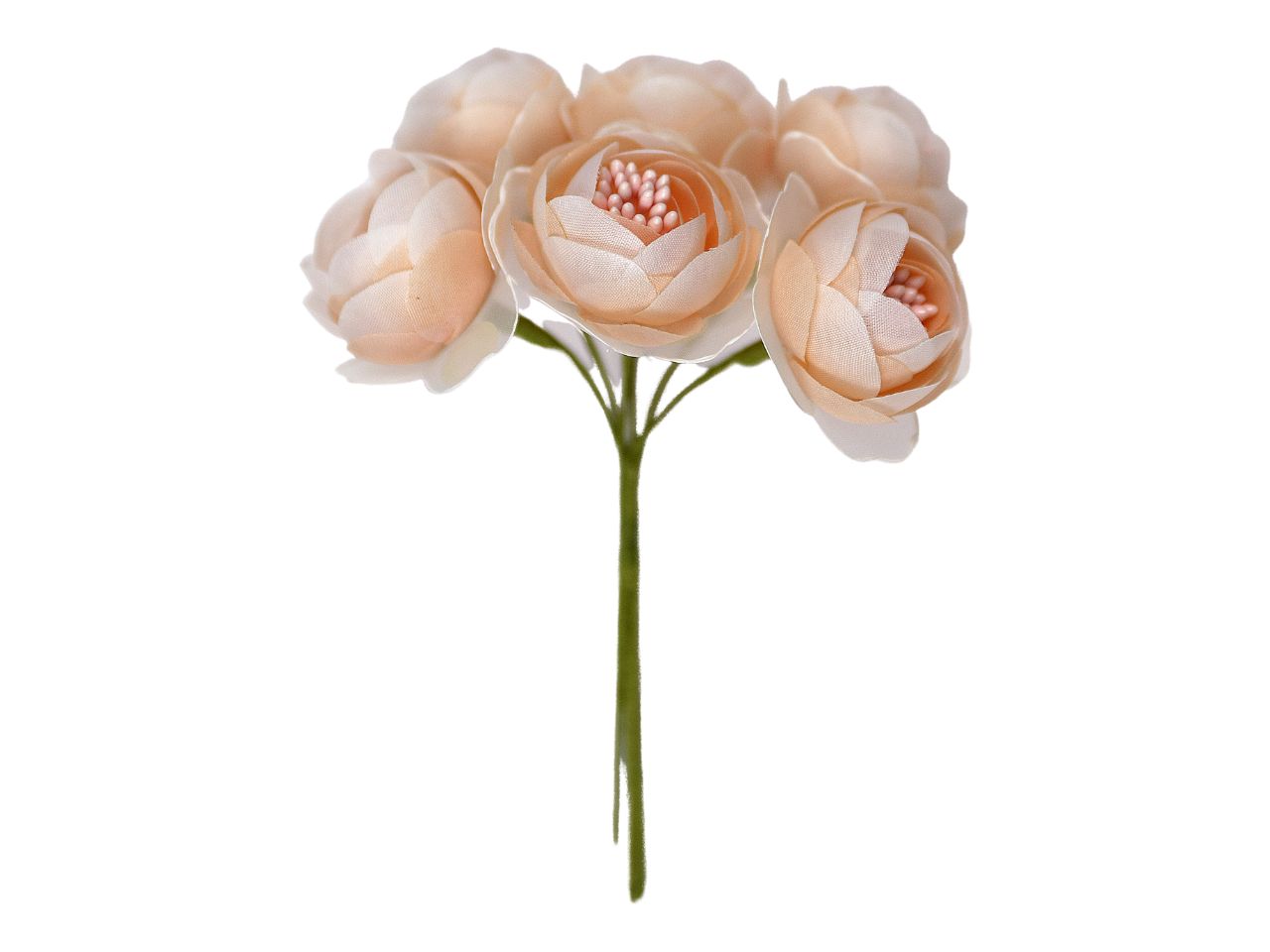 Mini rosa in tessuto rosa con petali organza d.4cm 36 pezzi