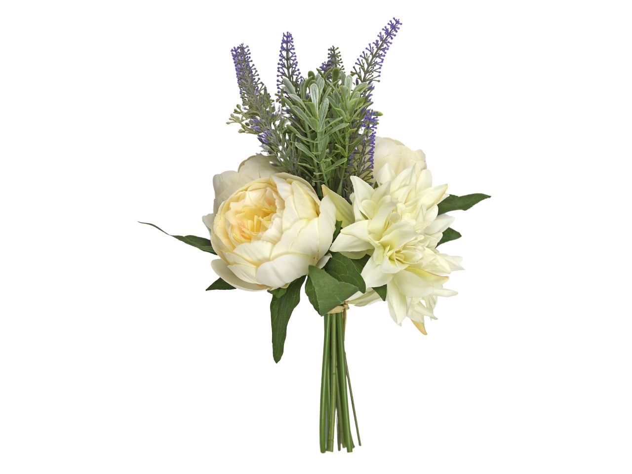 Bouquet dalia e peonie 36cm beige