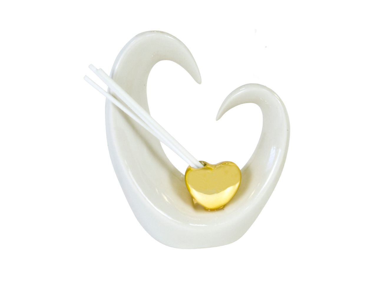 Profumatore a forma di cuore in porcellana 11,5x5x14cm con scatola regalo