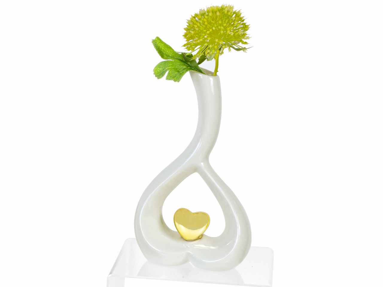 Vaso a forma di cuore in porcellana 13x6x22,5cm con scatola regalo