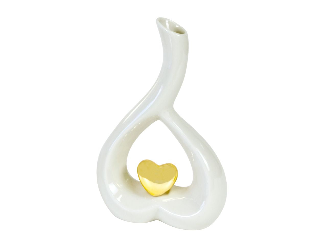Vaso cuore in porcellana 11,5x5x18cm con confezione regalo