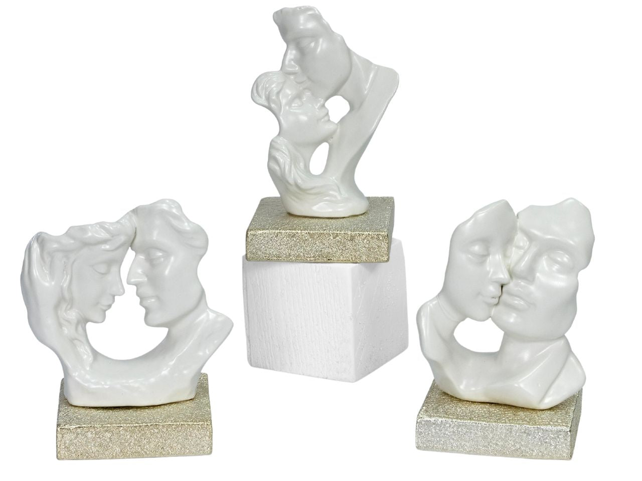 Faccie di coppia in porcellana con base 8,5x8,5x14,8cm con gift box