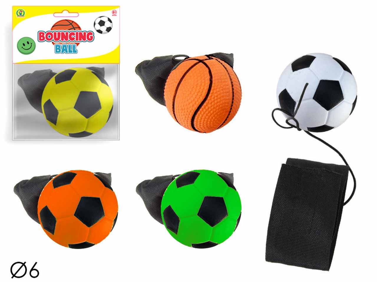 Palla bouncing ball con elastico