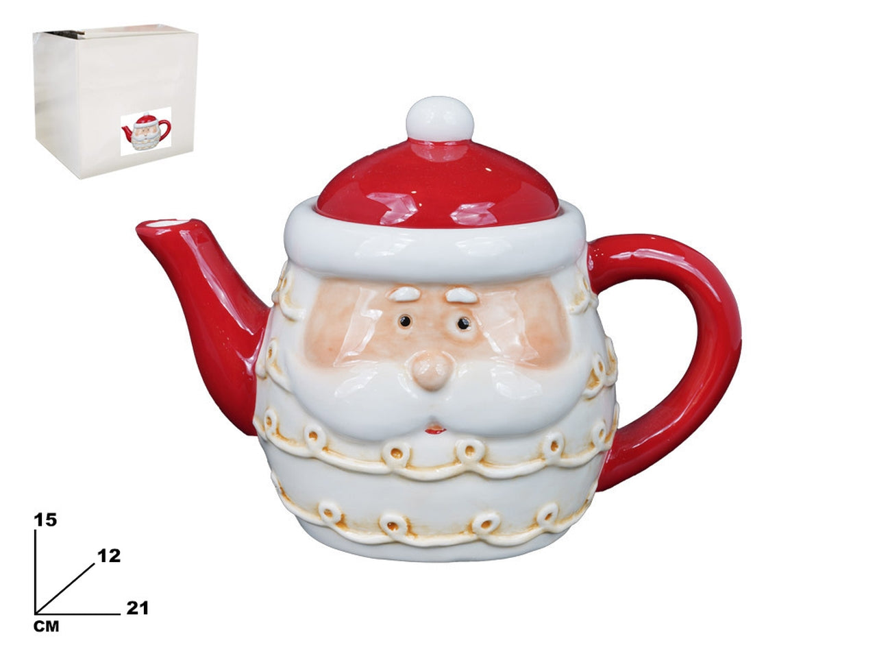 Teiera decorativa natalizia babbo natale