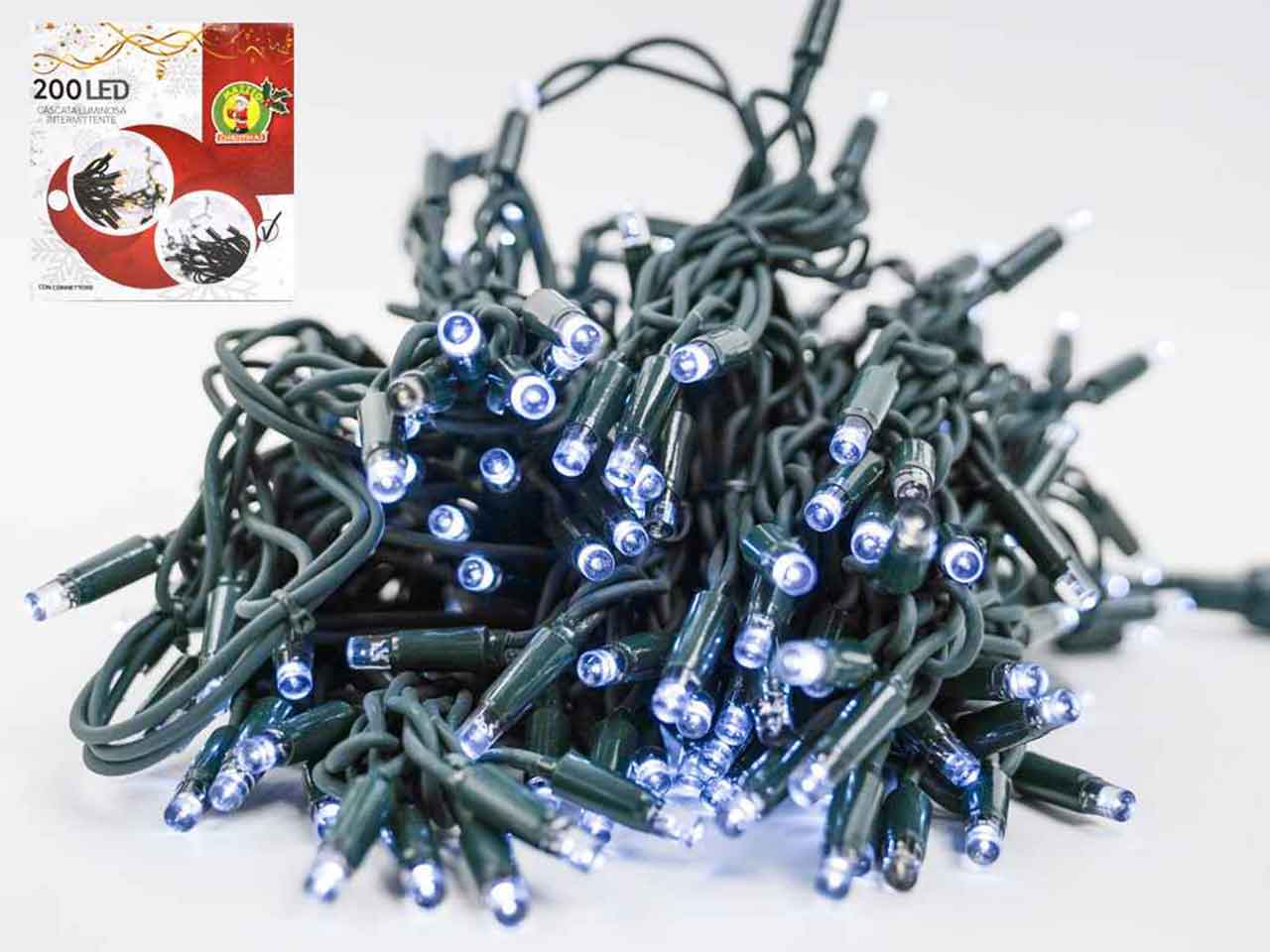 Cascata 200led luce bianco freddo +flash uso esterno