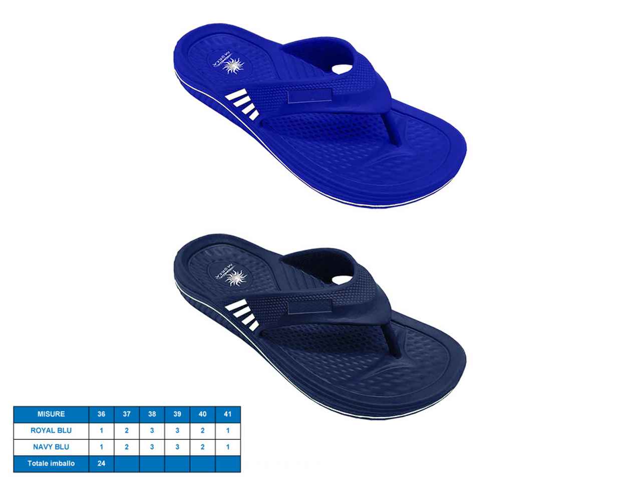Infradito da donna in gomma, colori assortiti, taglia 36-41 - M@rea
