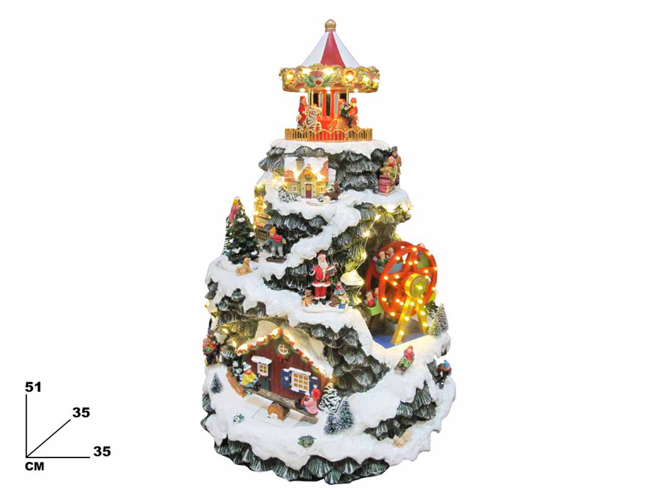 Carillon albero natalizio misura 51x35x35cm