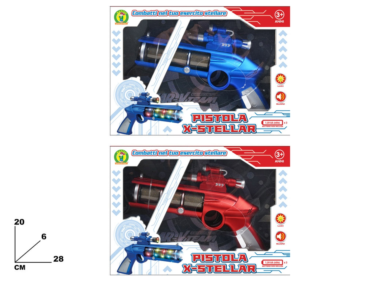 Pistola x-stellar con suoni e luci