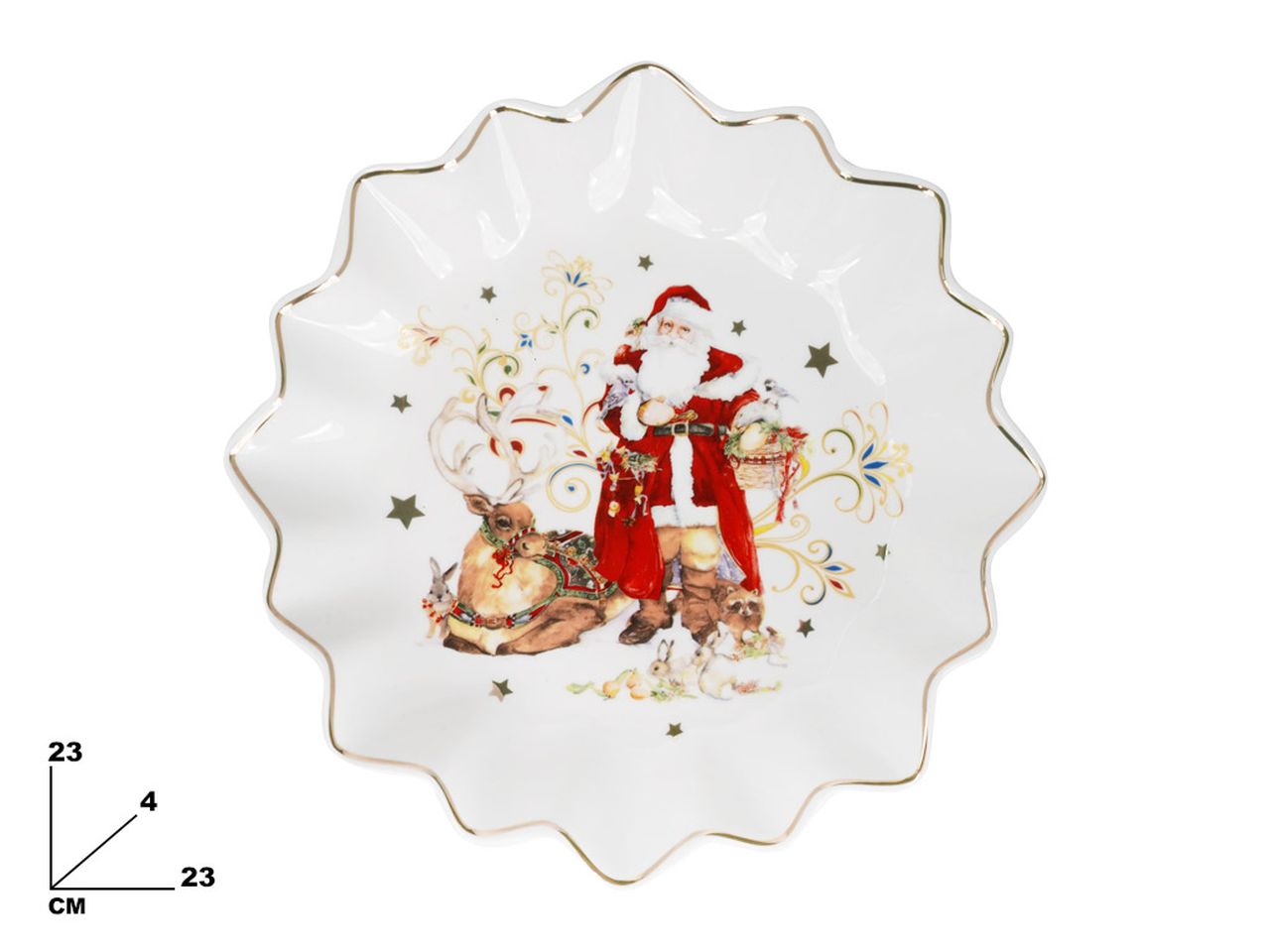 Piatto decorativo natalizio con bordi