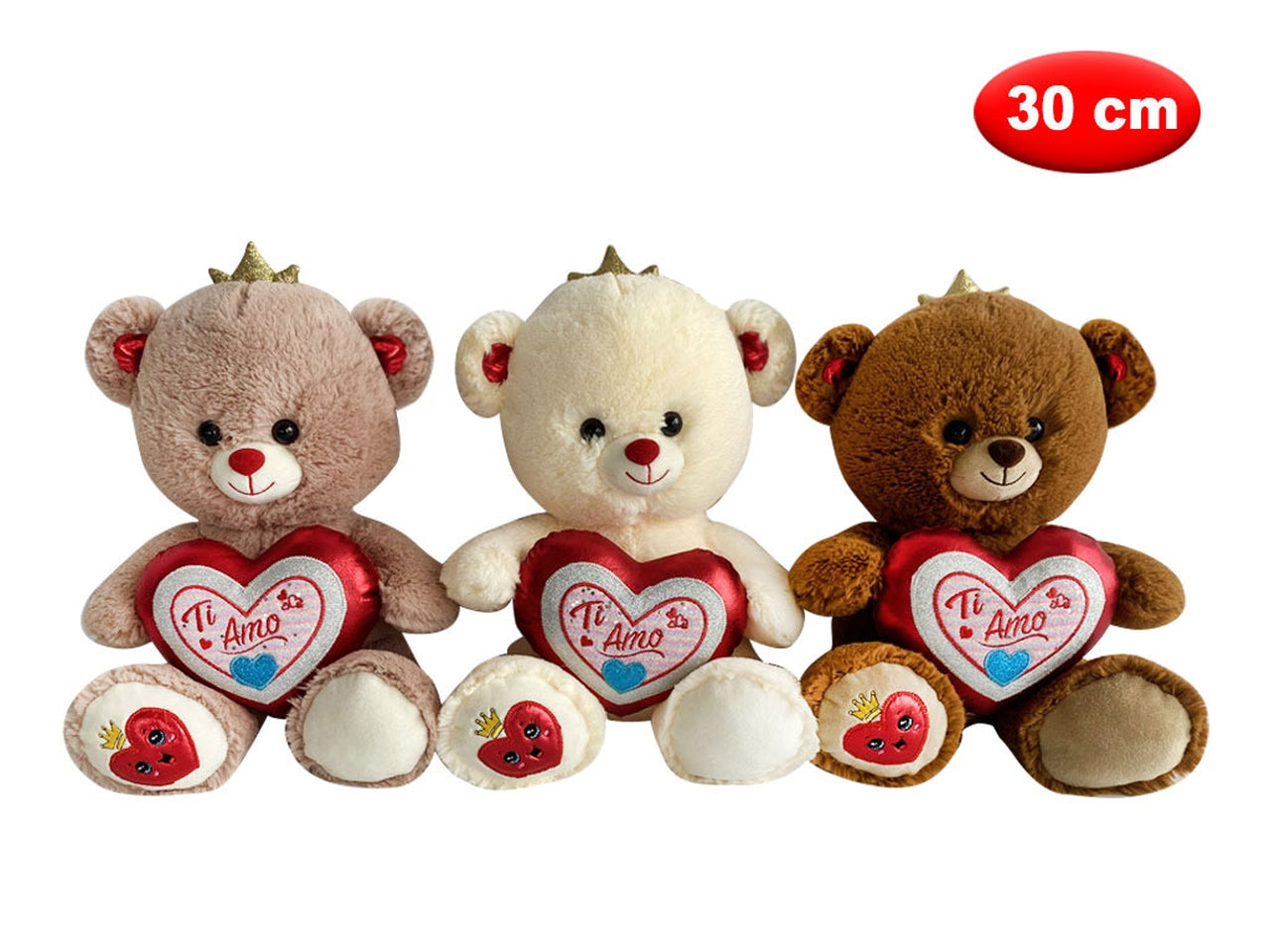 Peluche con cuore e scritta ti amo princess 30cm