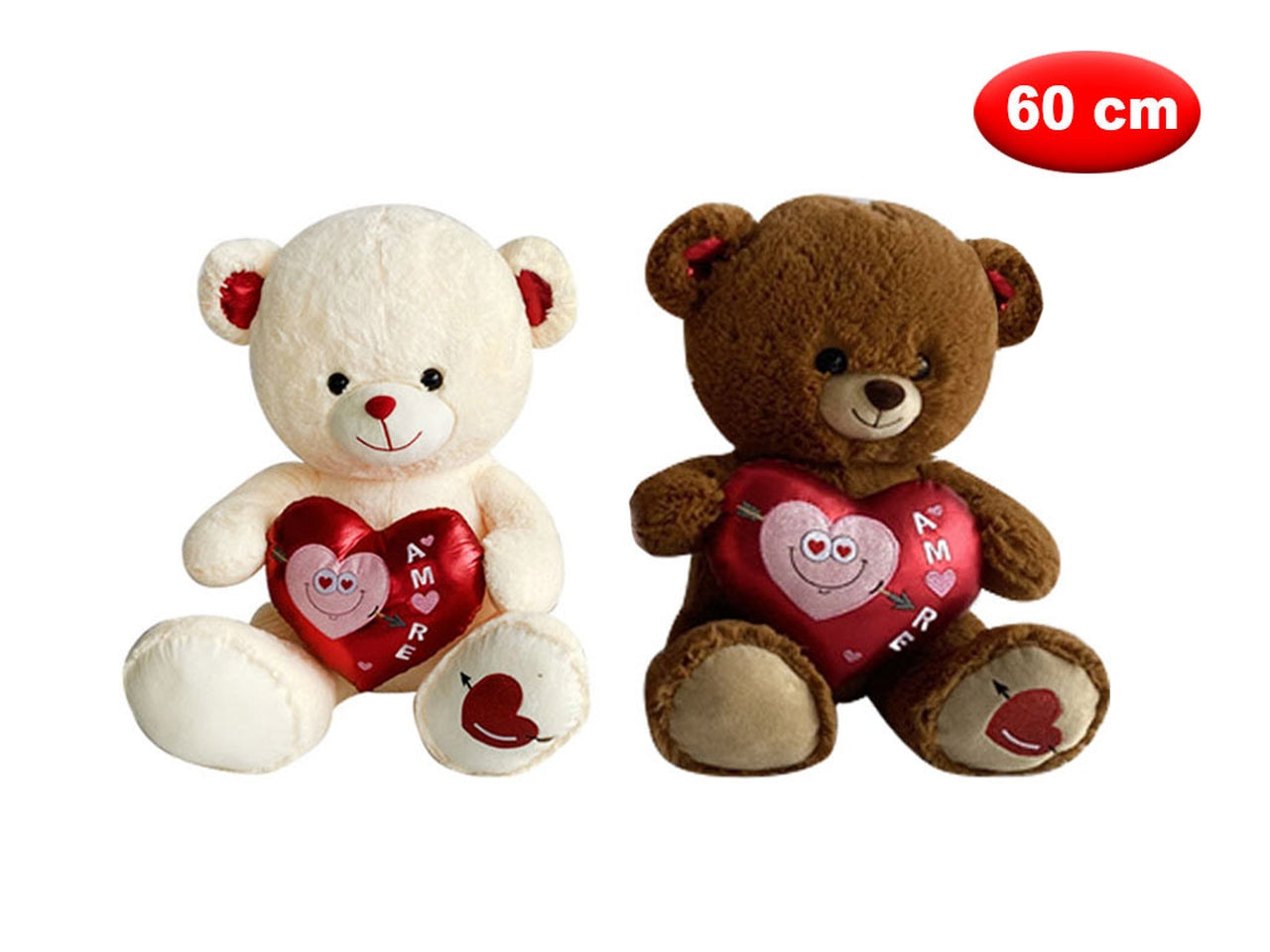Peluche con cuore e scritta amore 60cm