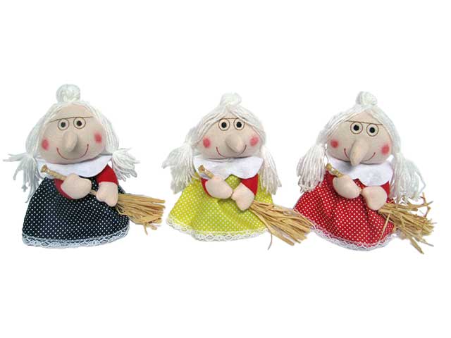 Befana stoffa 20cm c/conten.amelia 467