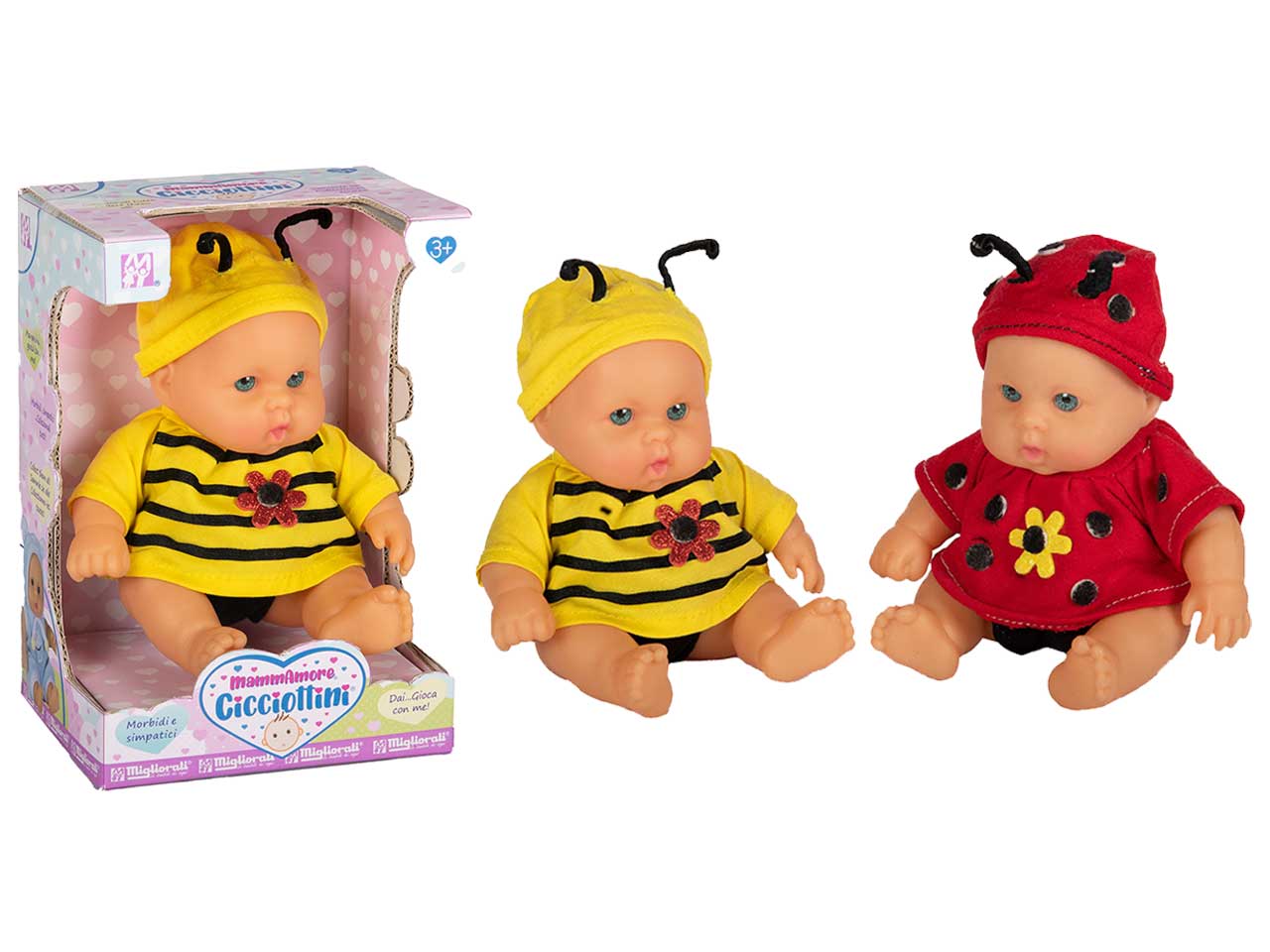 Bambola cicciottini ape e coccinella