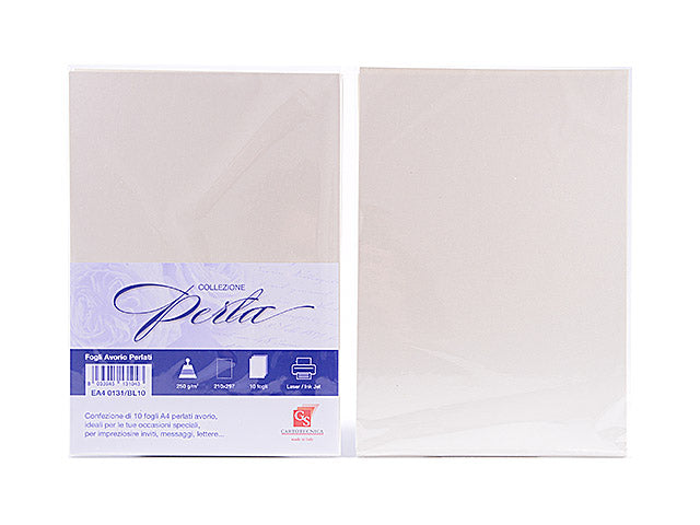 Fogli avorio perlato 250gr a4 10 fogli