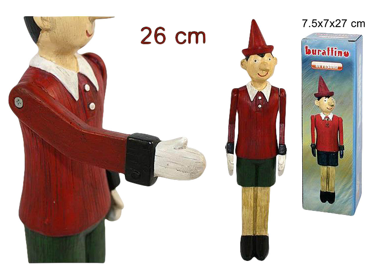 Burattino resina 26cm ca013066