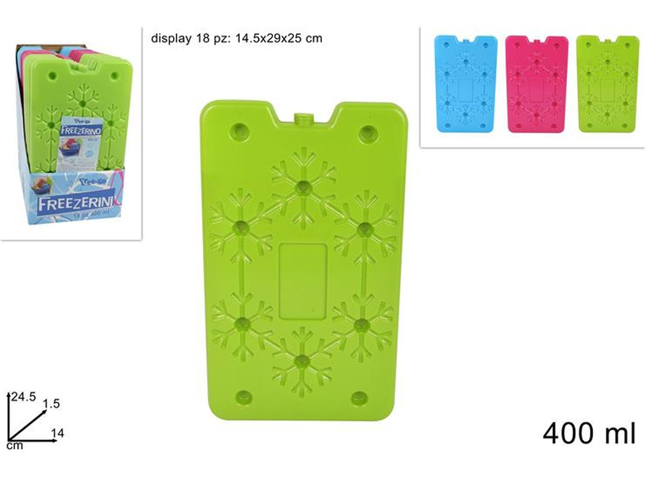 Freezerino tavoletta 400ml in 3 colori assortiti