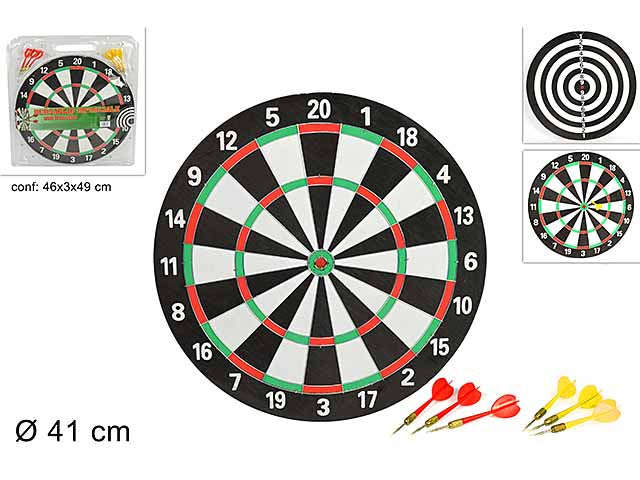 Bersaglio c/6 freccette 41cm  mi010584