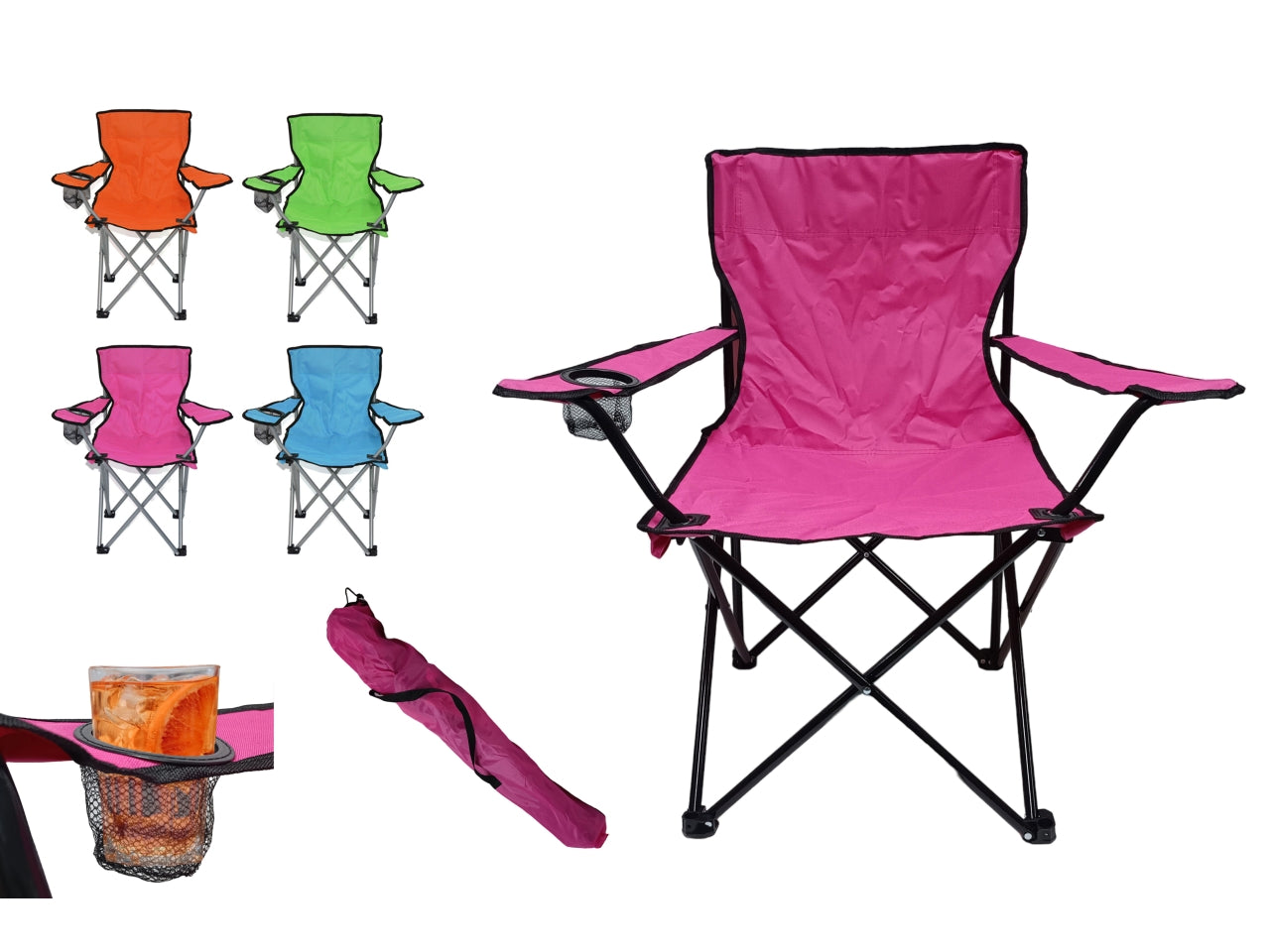 Sedia camping in poliestere e metallo colori assortiti - Due Esse