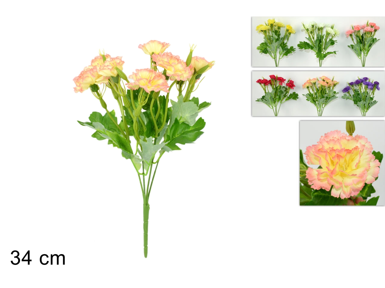 Mazzo di garofani con 4 rami - disponibile in 6 colori