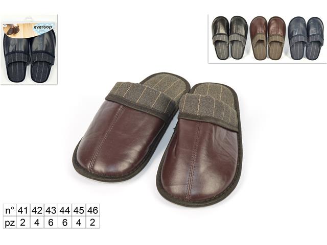 Pantofola uomo 40-46 tess.rigato