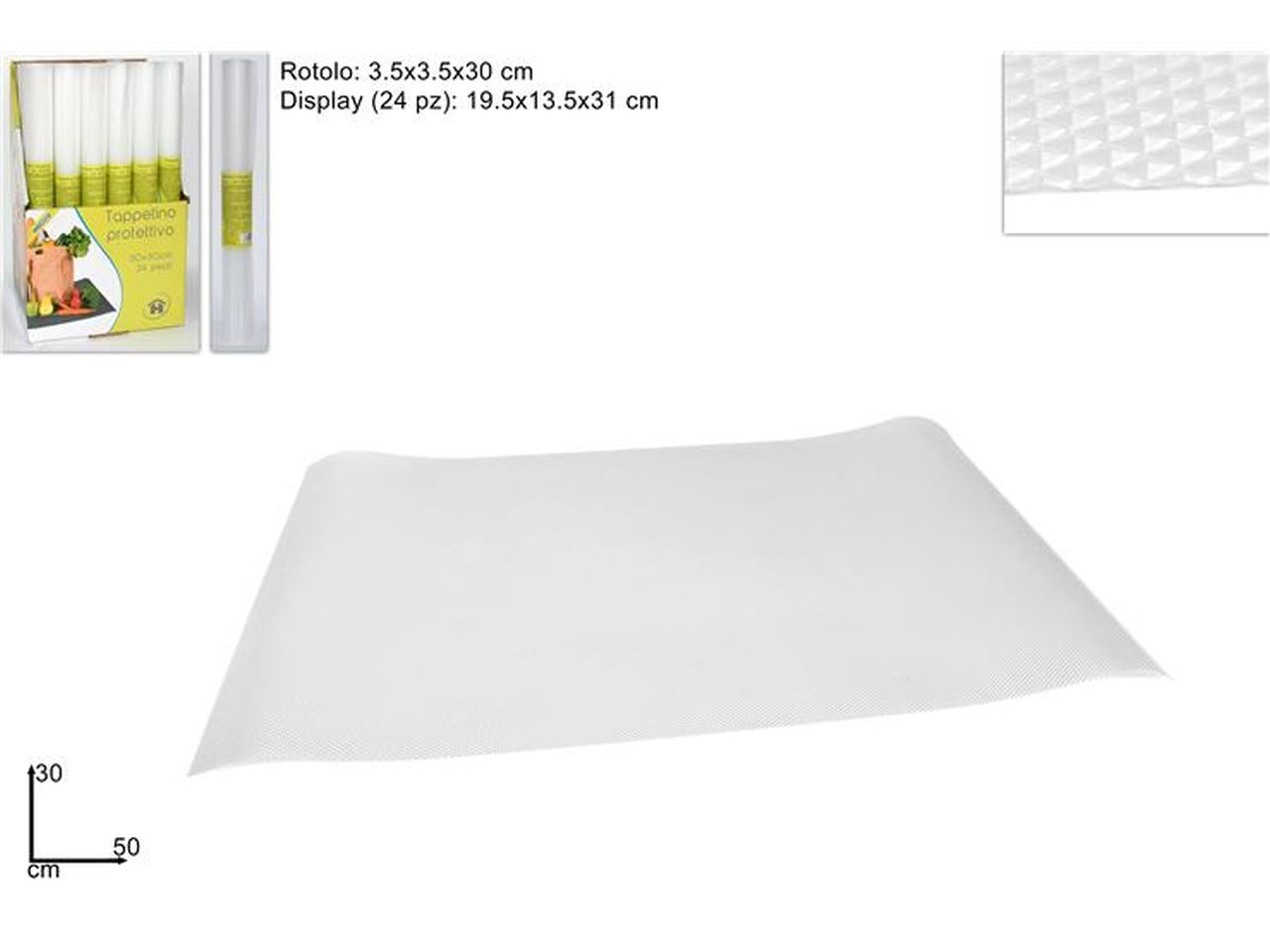 Tappetino protettivo plastica 50x30cm