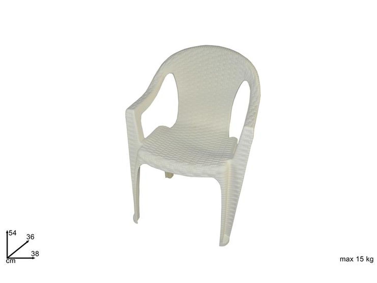 Sediolina per bimbi in plastica rattan bianca