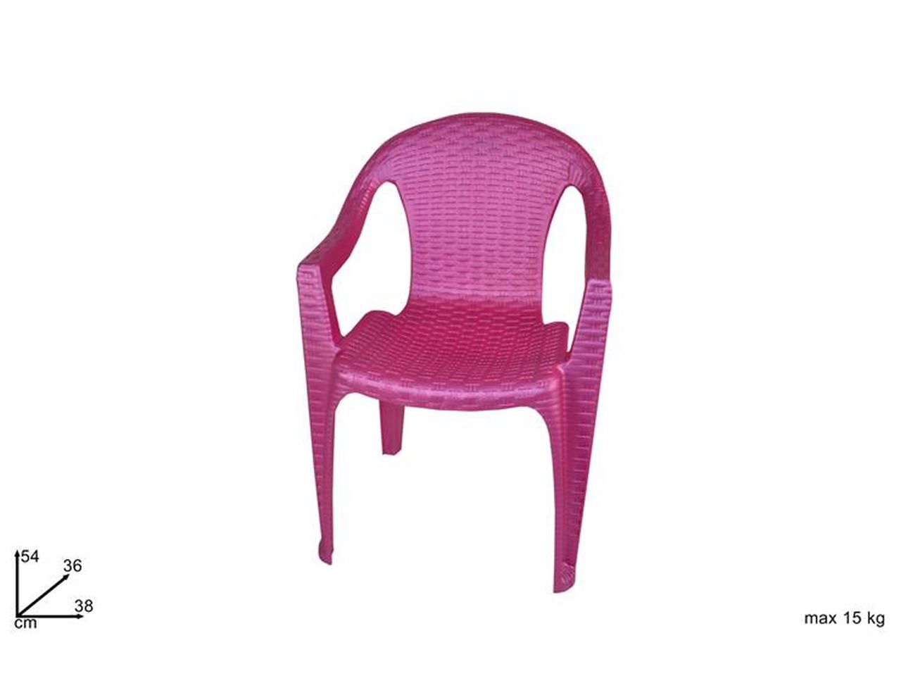 Sediolina per bimbi in plastica rattan fucsia