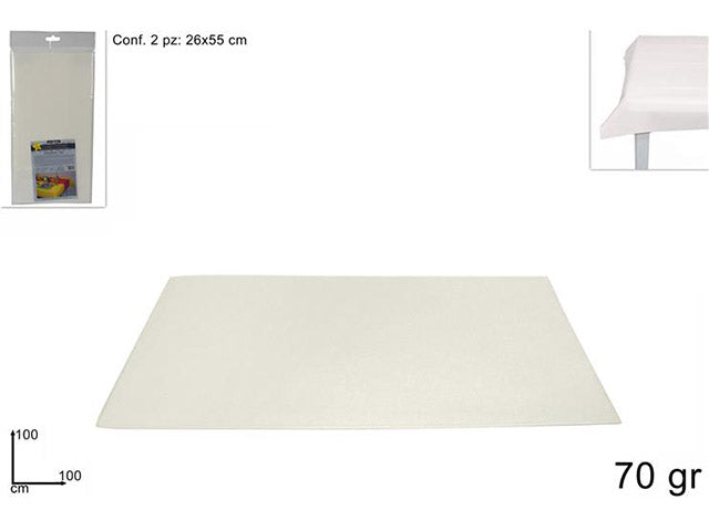 Tovaglia tnt 100x100 2 pezzi 70gr bianco gi004