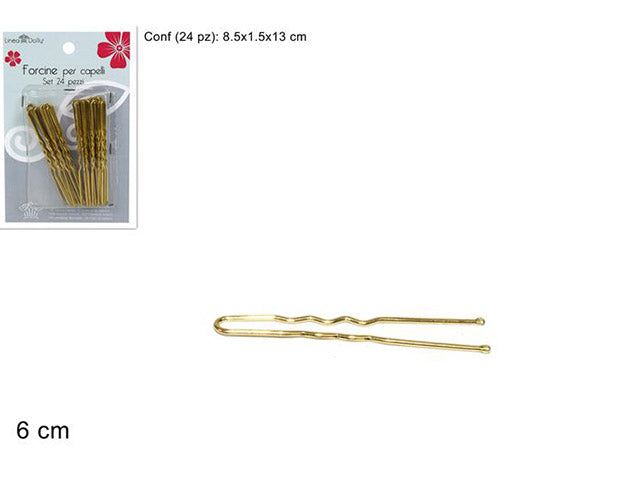 Forcine per capelli 24 pezzi 6cm al005107c