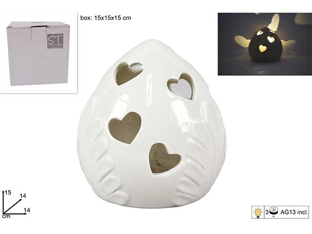 Pomo c/luci bianco 15cm ca007341