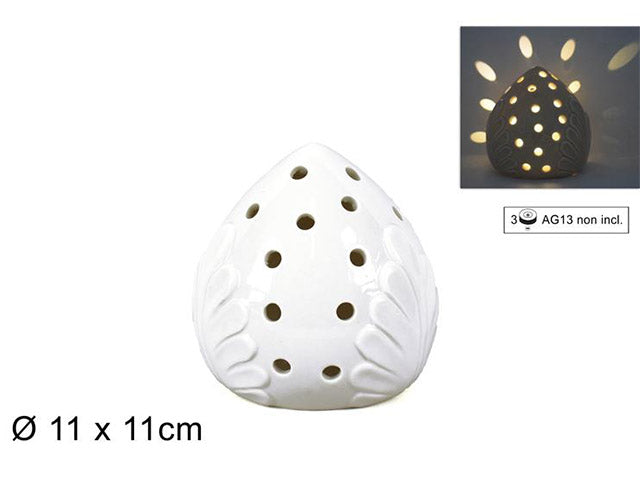 Pomo palline c/luce bianca 11cm ca007344a