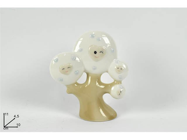 Albero c/cuori smile celeste 11cm ca007580