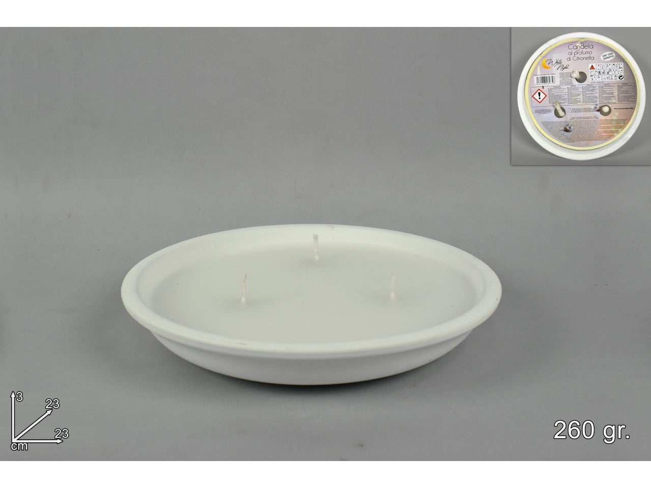 Coccio citronella bianca 23cm 260gr
