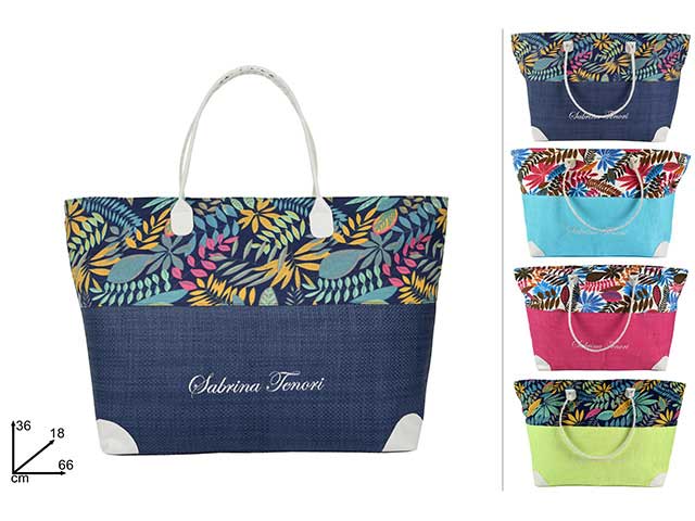 Borsa mare fantasia fiori top elegance