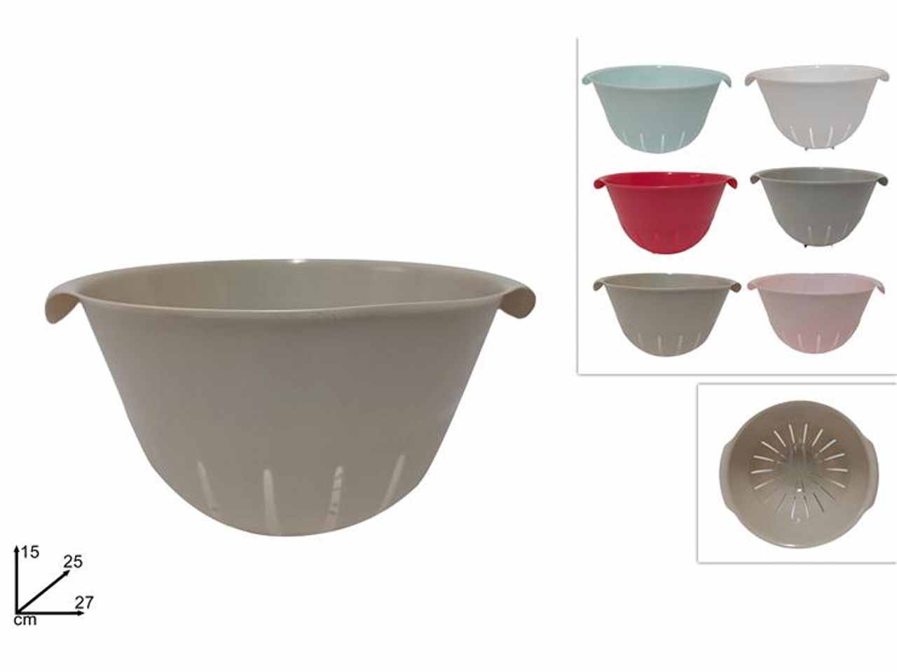 Scolapasta in plastica in 6 colori assortiti