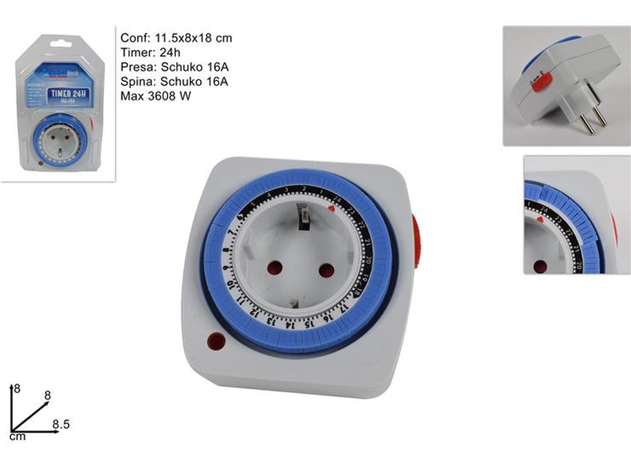 Timer meccanico 24h schuko