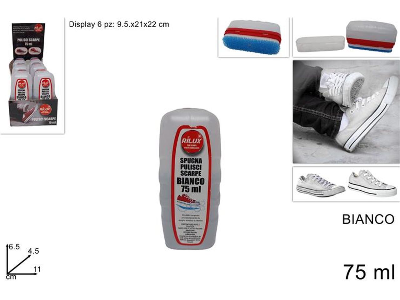 Pulisci scarpe 75ml bianco