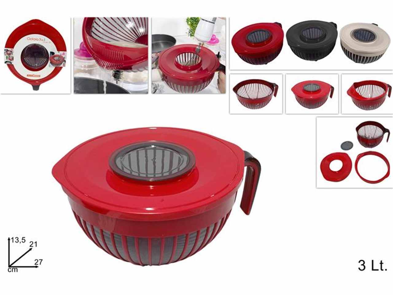 Coppa multiuso con coperchio 3 in 1