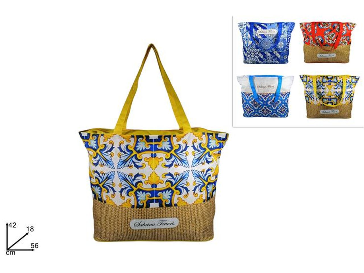 Borsa mare fantasia maiolica