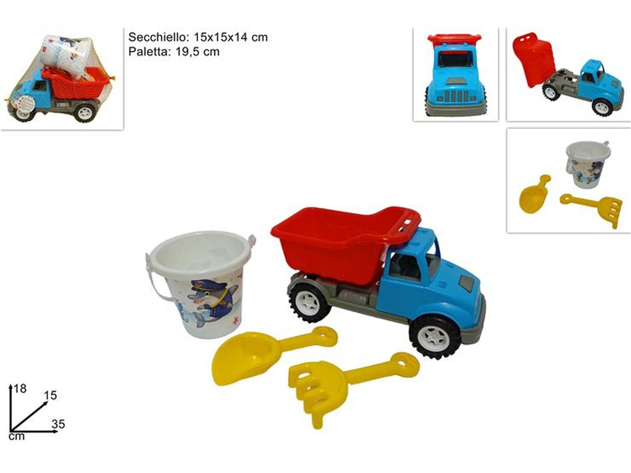 Camion con secchiello e accessori