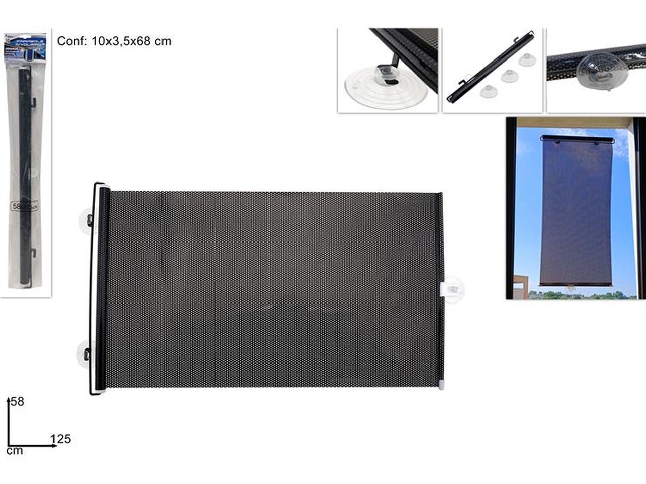 Parasole in pvc avvolgibile 58x125cm