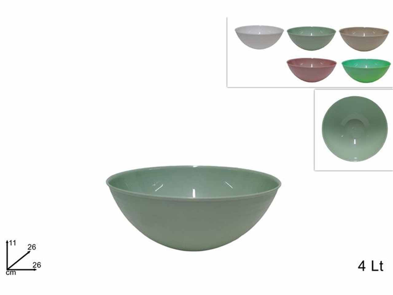 Coppetta in plastica tonda da 4 litri in 5 colori assortiti
