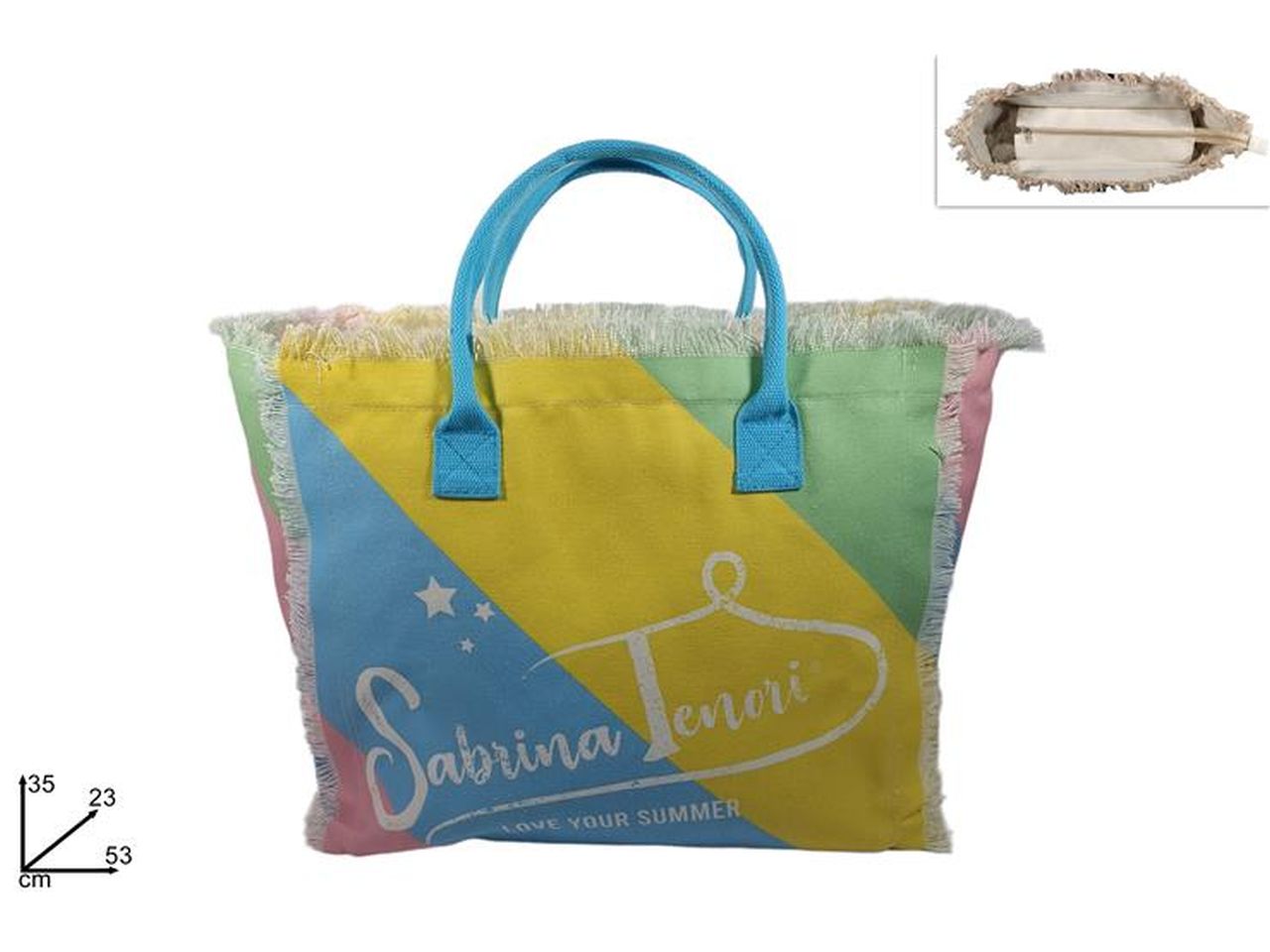 Borsa mare fantasia multicolor