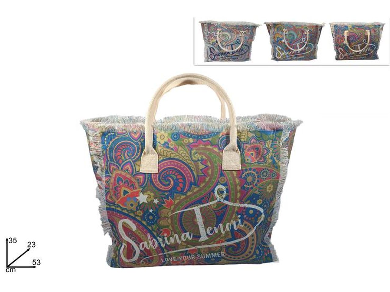 Borsa mare fantasia cashmere