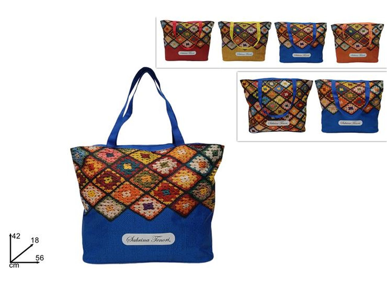 Borsa mare a rombi uncinetto