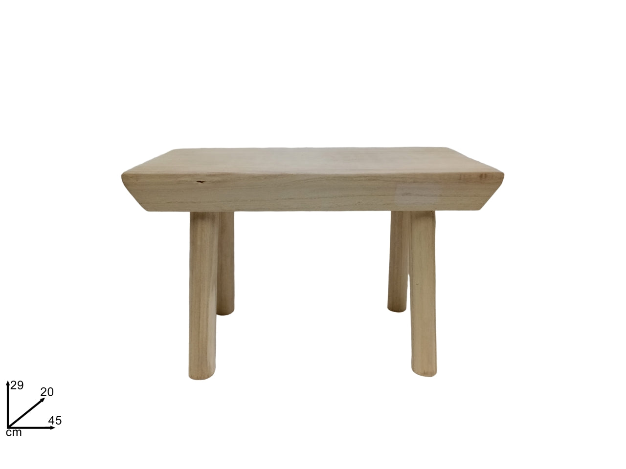 Sgabello basso in legno naturale 29x20x45 cm - Due Esse